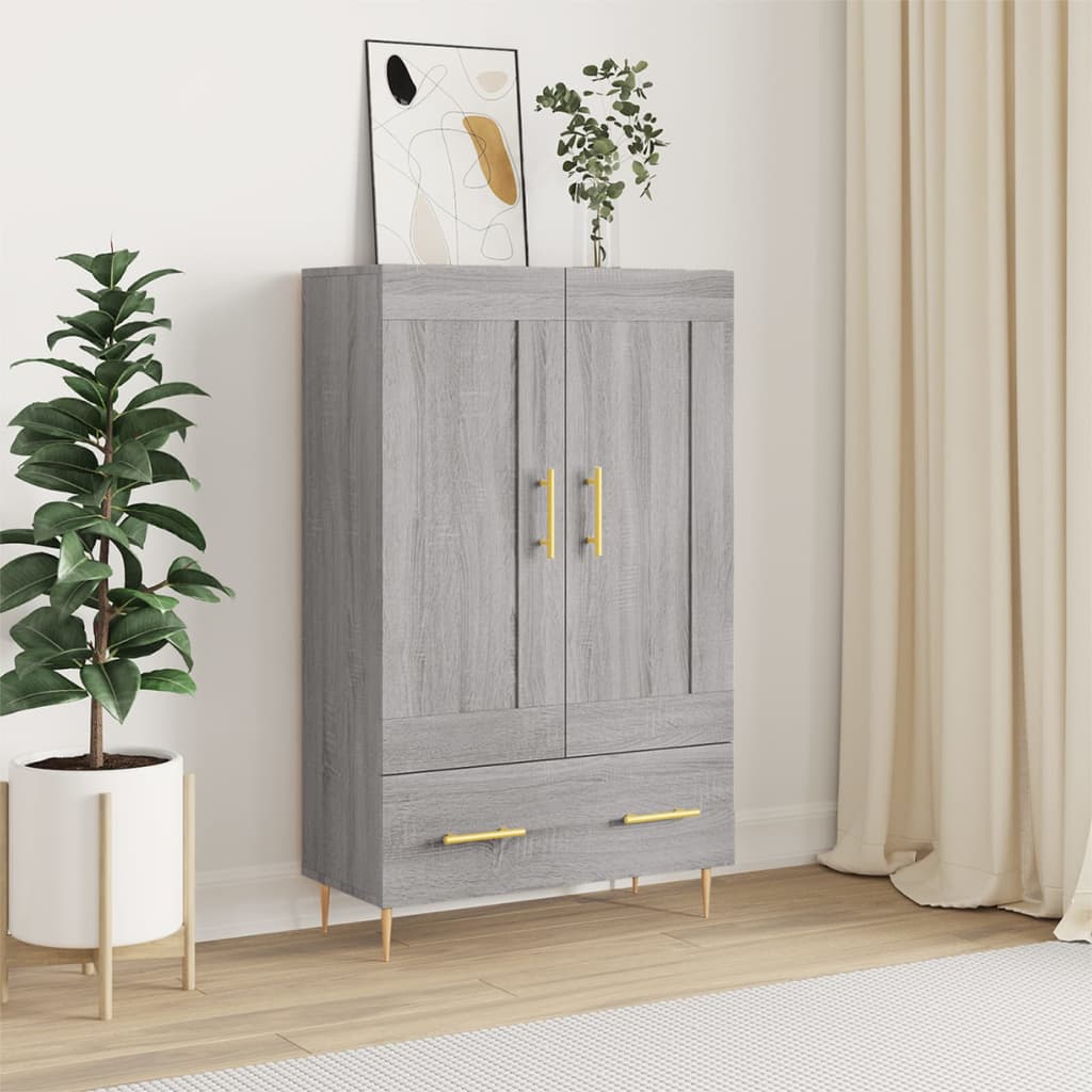 Highboard grå sonoma 69,5x31x115 cm konstruert tre