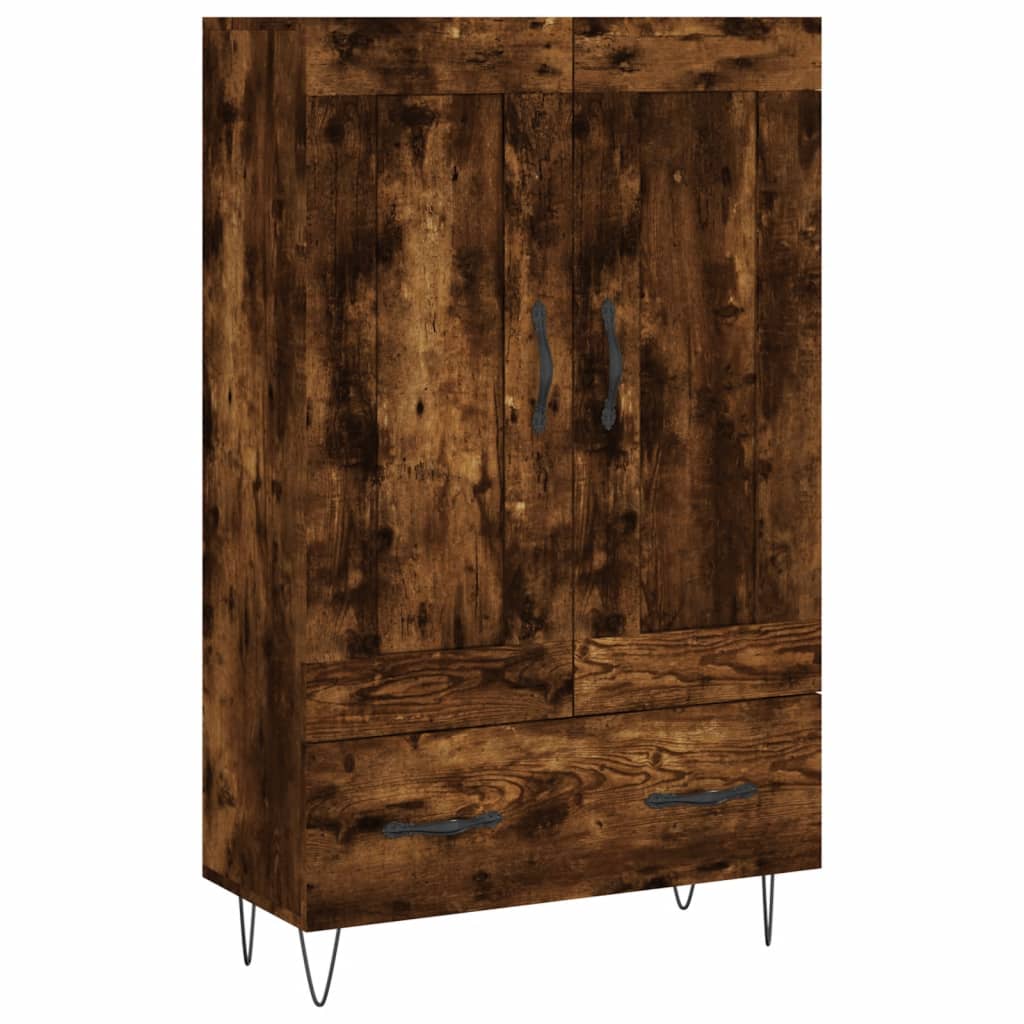 Highboard røkt eik 69,5x31x115 cm konstruert tre vidaXL