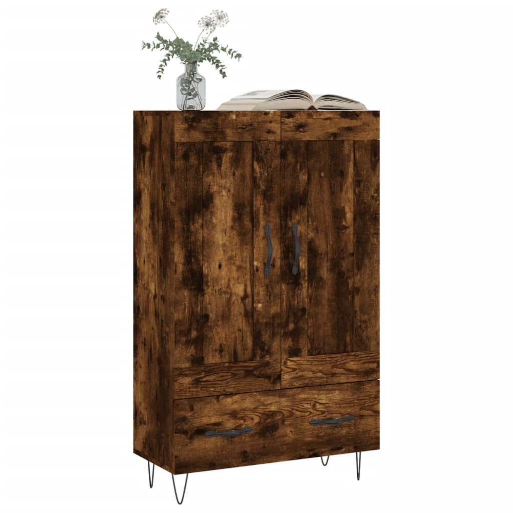 Highboard røkt eik 69,5x31x115 cm konstruert tre vidaXL