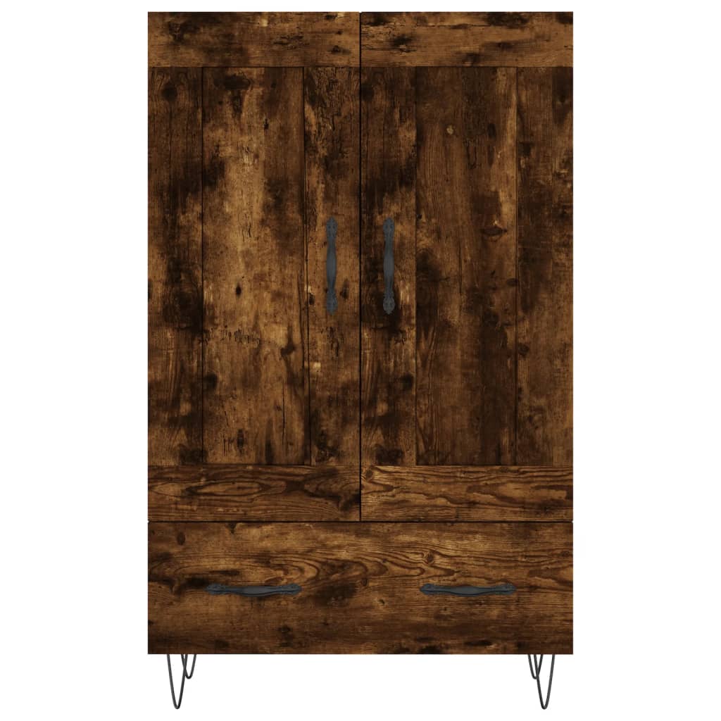 Highboard røkt eik 69,5x31x115 cm konstruert tre vidaXL