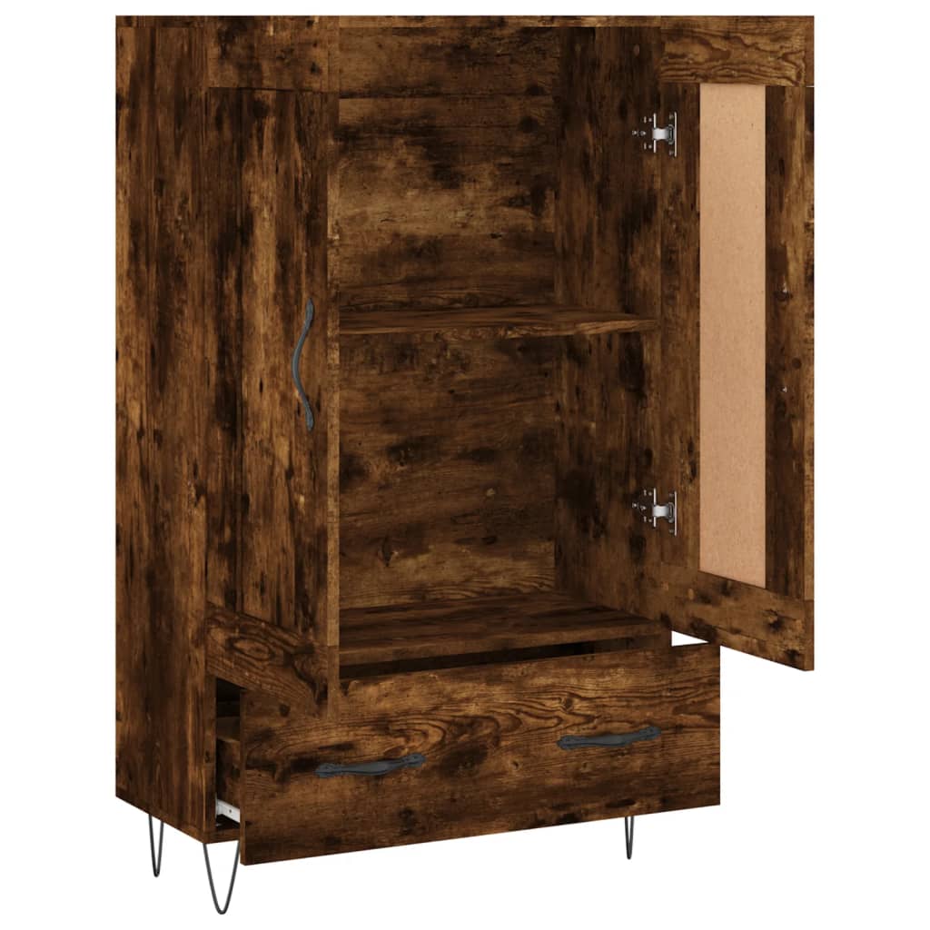 Highboard røkt eik 69,5x31x115 cm konstruert tre vidaXL