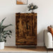 Highboard røkt eik 69,5x31x115 cm konstruert tre vidaXL