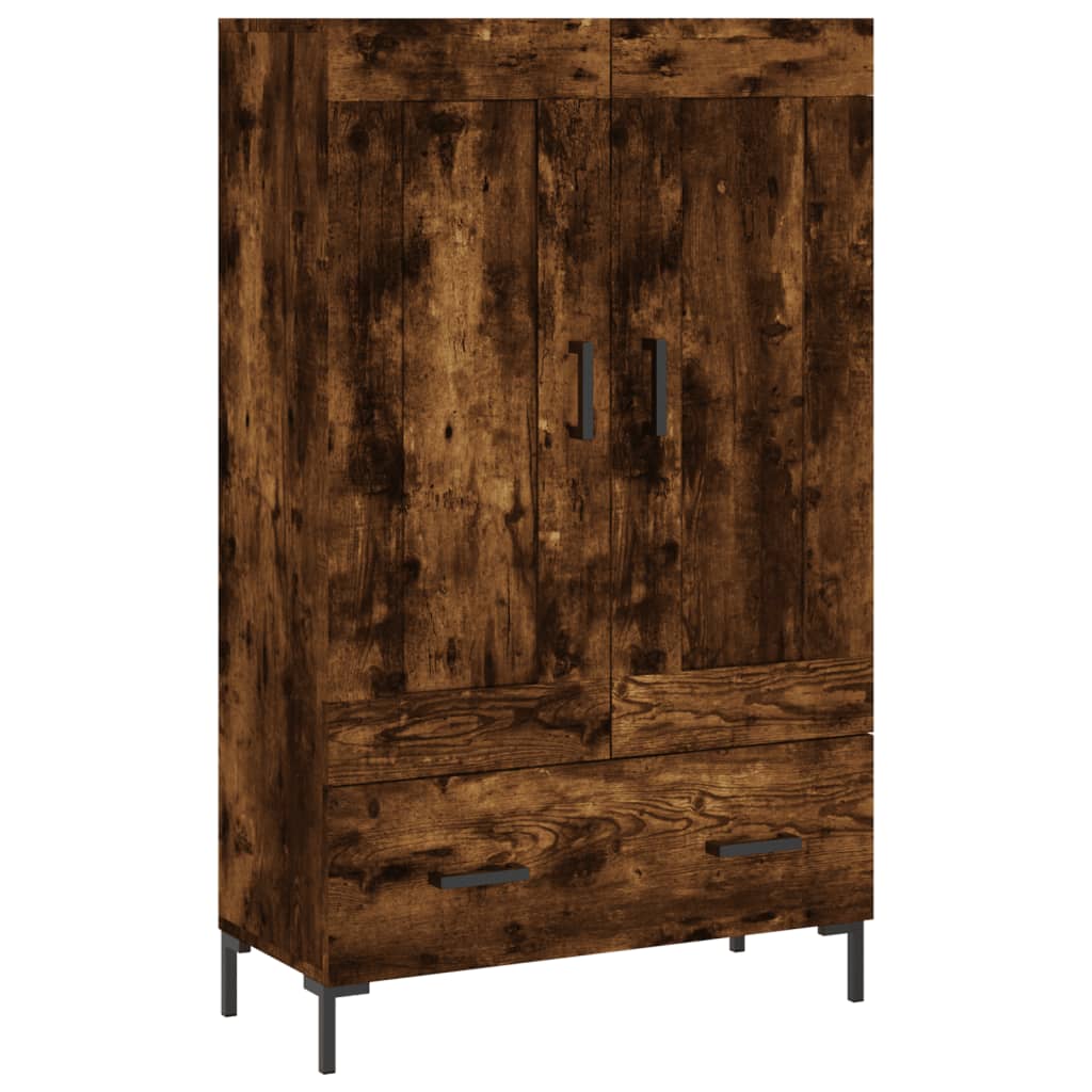 Highboard røkt eik 69,5x31x115 cm konstruert tre vidaXL