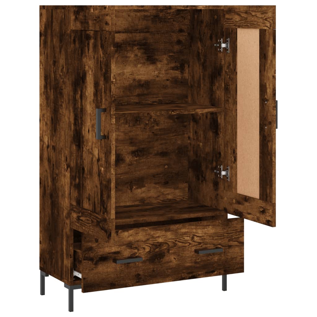 Highboard røkt eik 69,5x31x115 cm konstruert tre vidaXL