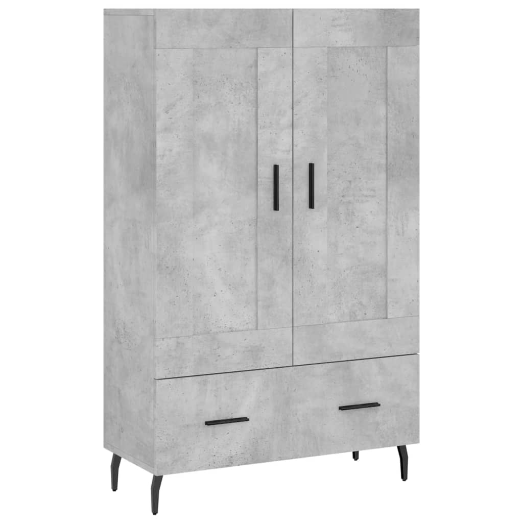 Highboard betonggrå 69,5x31x115 cm konstruert tre