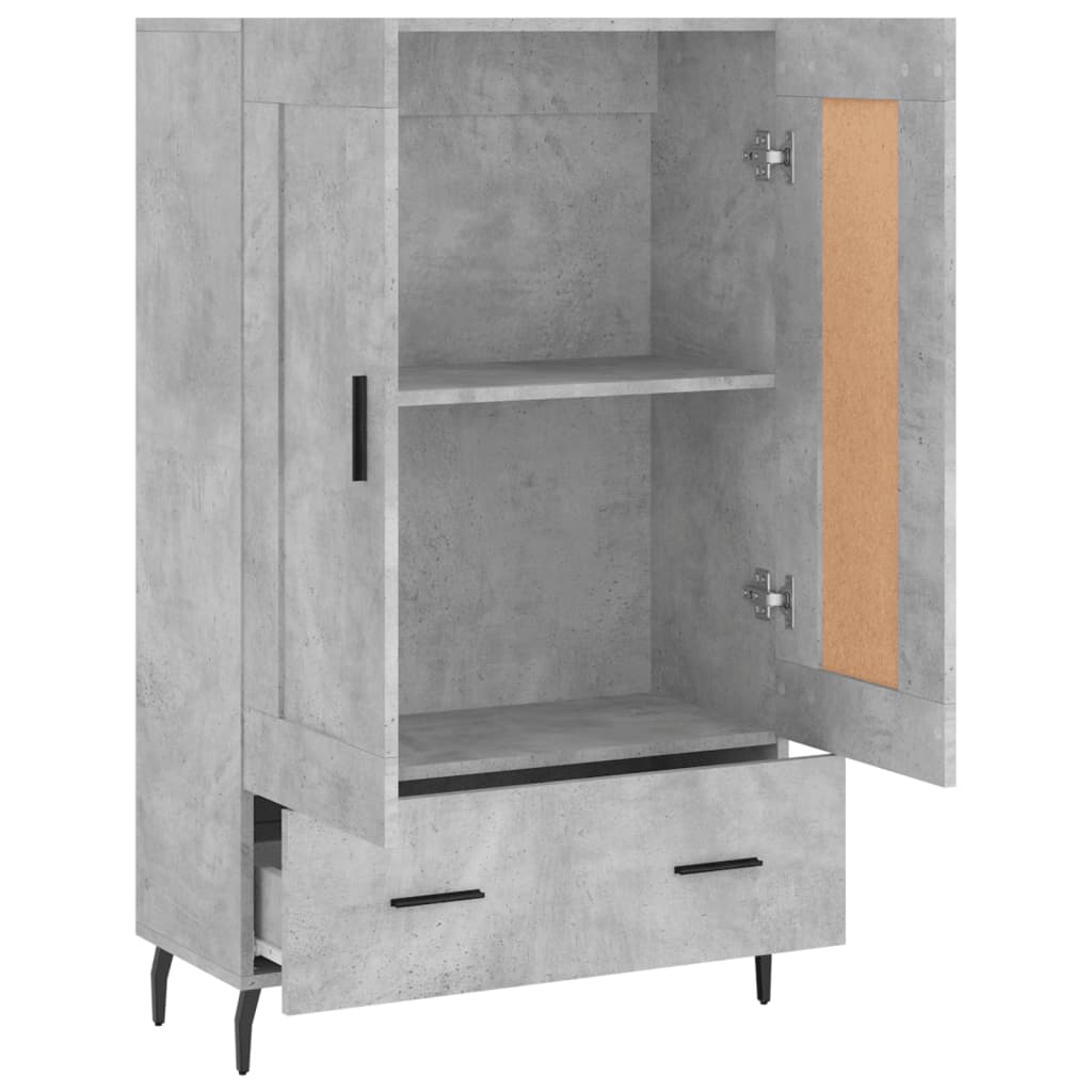 Highboard betonggrå 69,5x31x115 cm konstruert tre