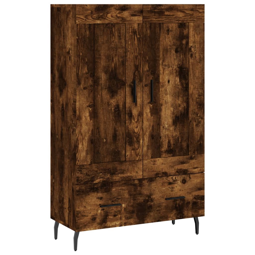 Highboard røkt eik 69,5x31x115 cm konstruert tre