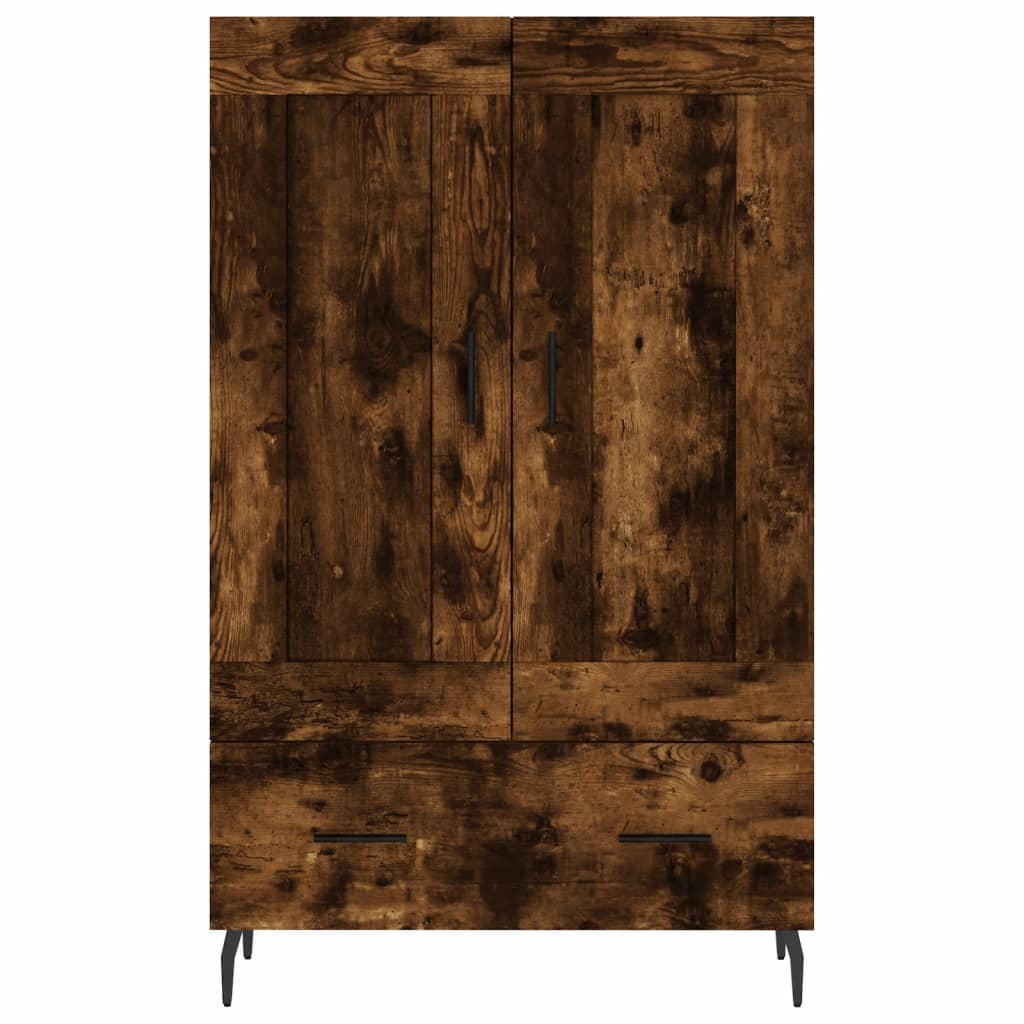 Highboard røkt eik 69,5x31x115 cm konstruert tre