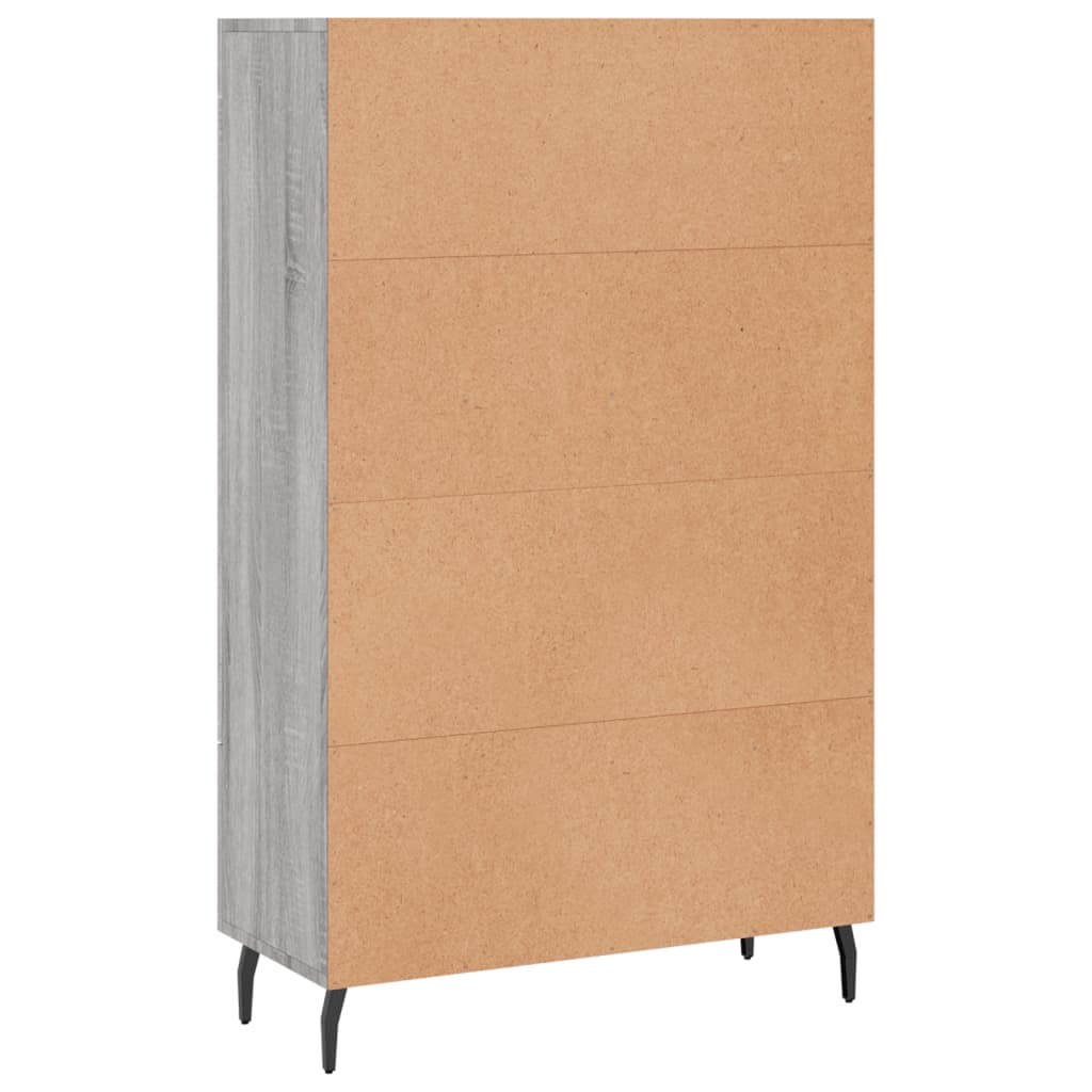 Highboard grå sonoma 69,5x31x115 cm konstruert tre