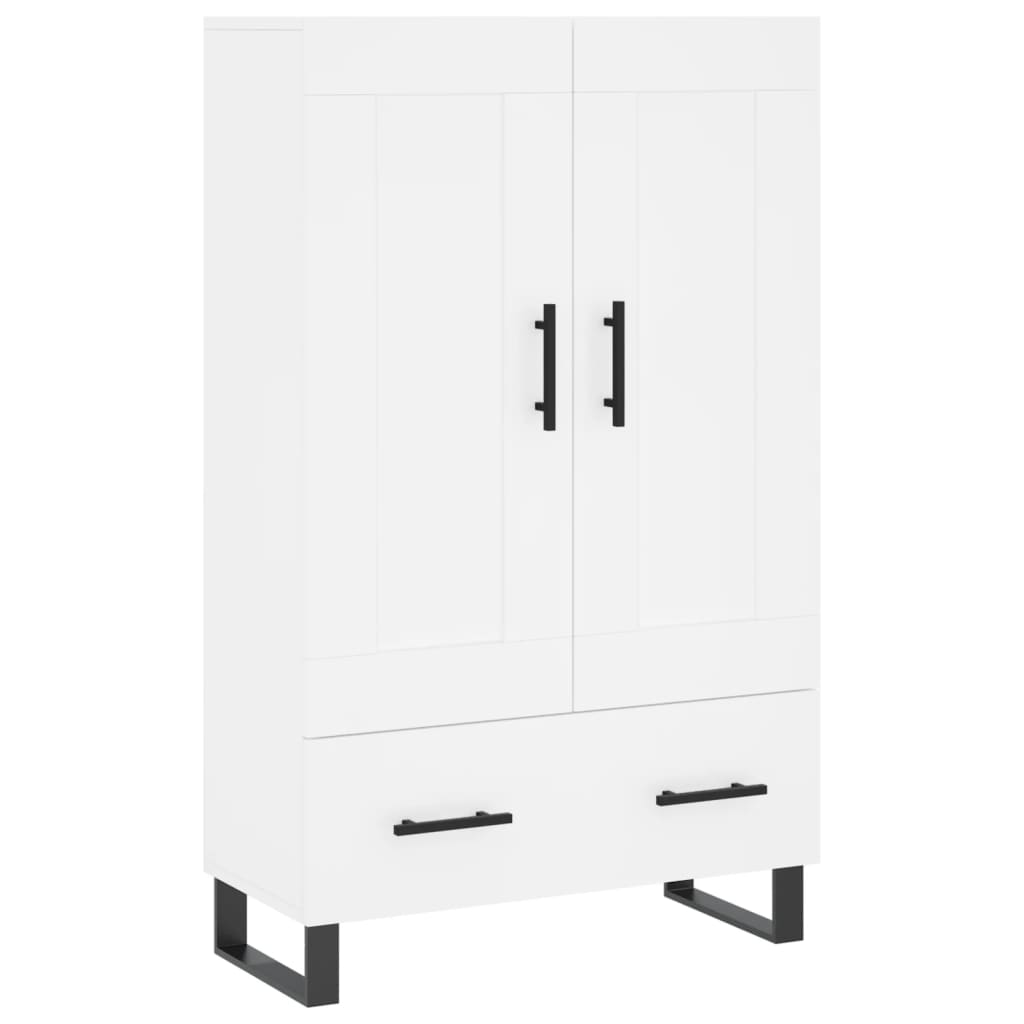 Highboard hvit 69,5x31x115 cm konstruert tre