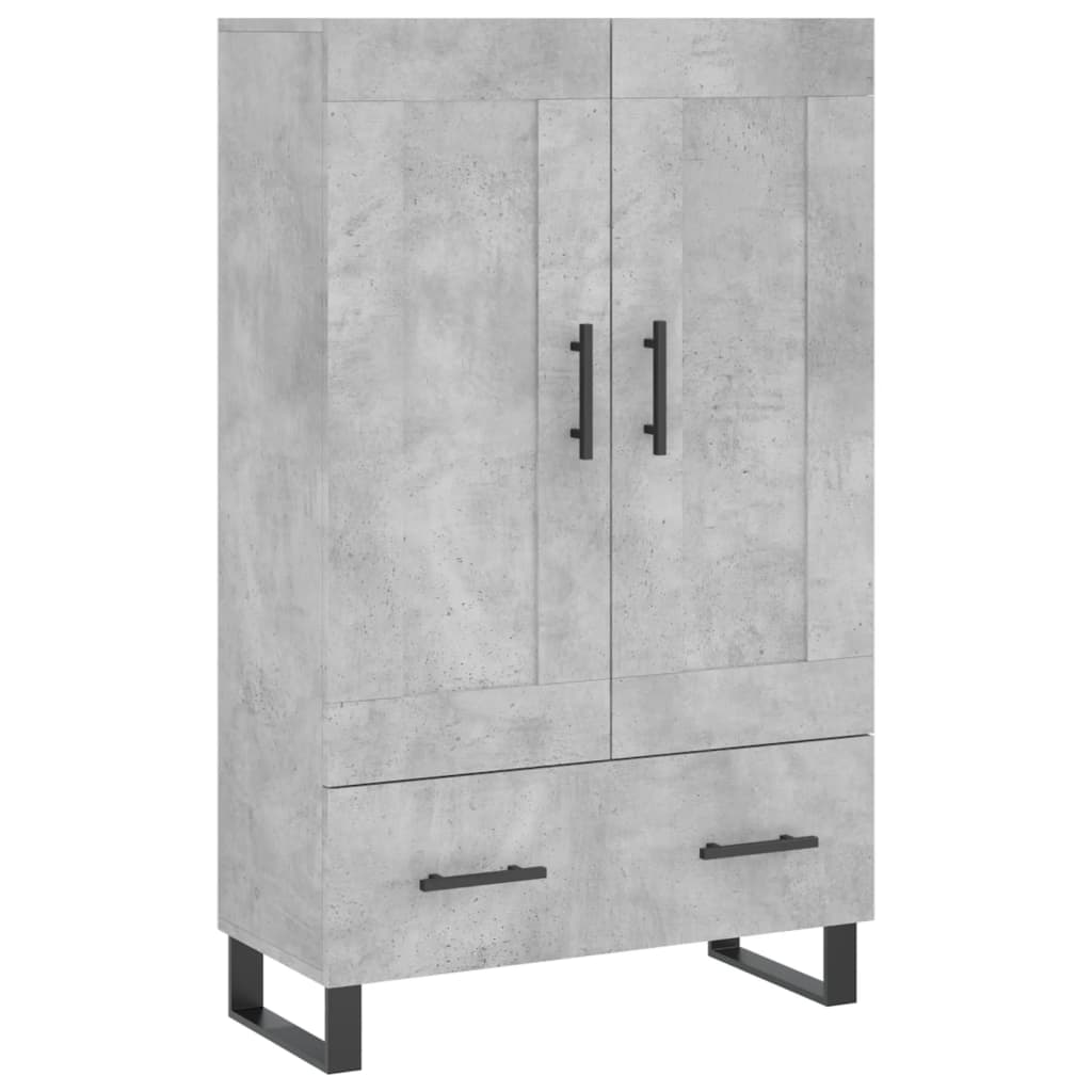 Highboard betonggrå 69,5x31x115 cm konstruert tre