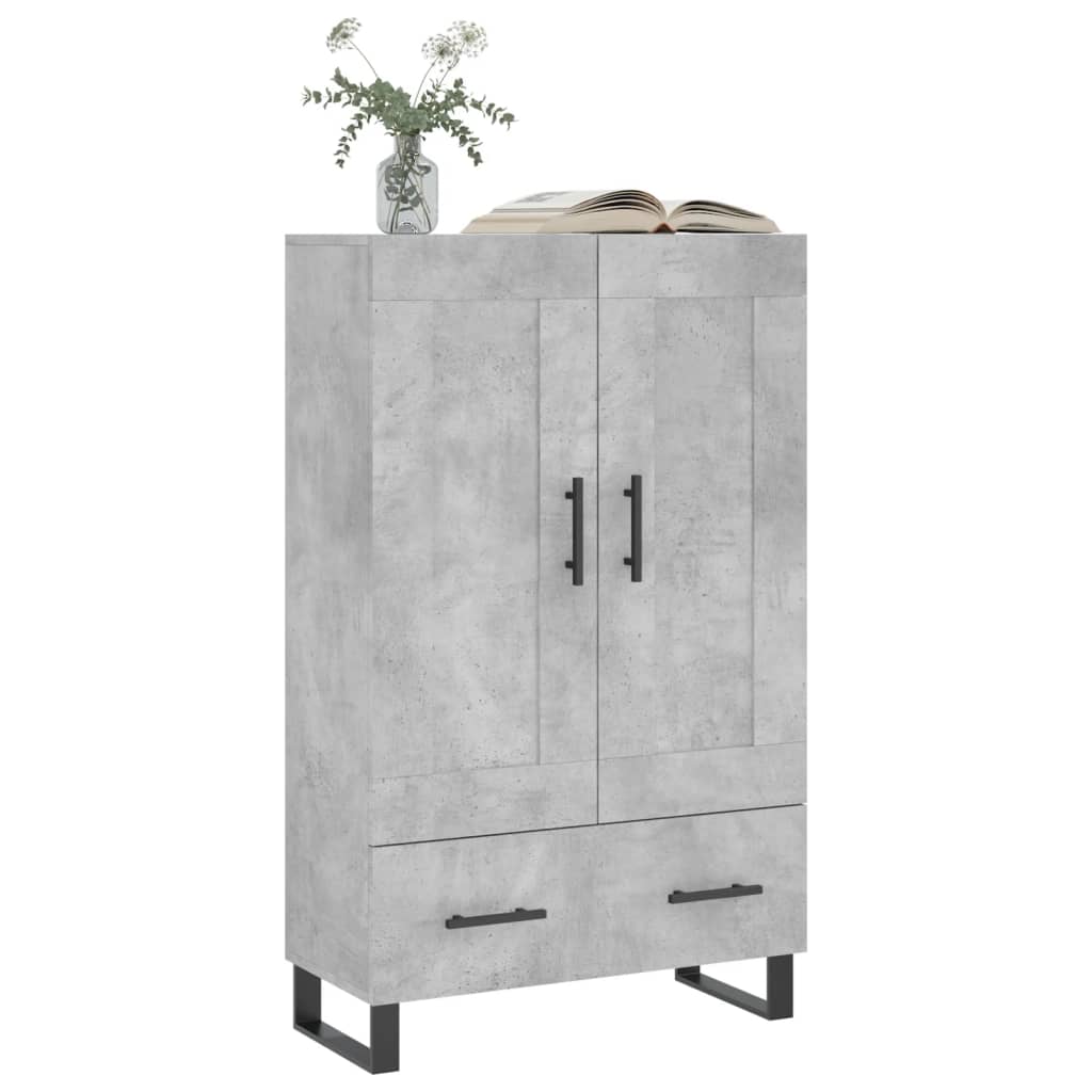 Highboard betonggrå 69,5x31x115 cm konstruert tre