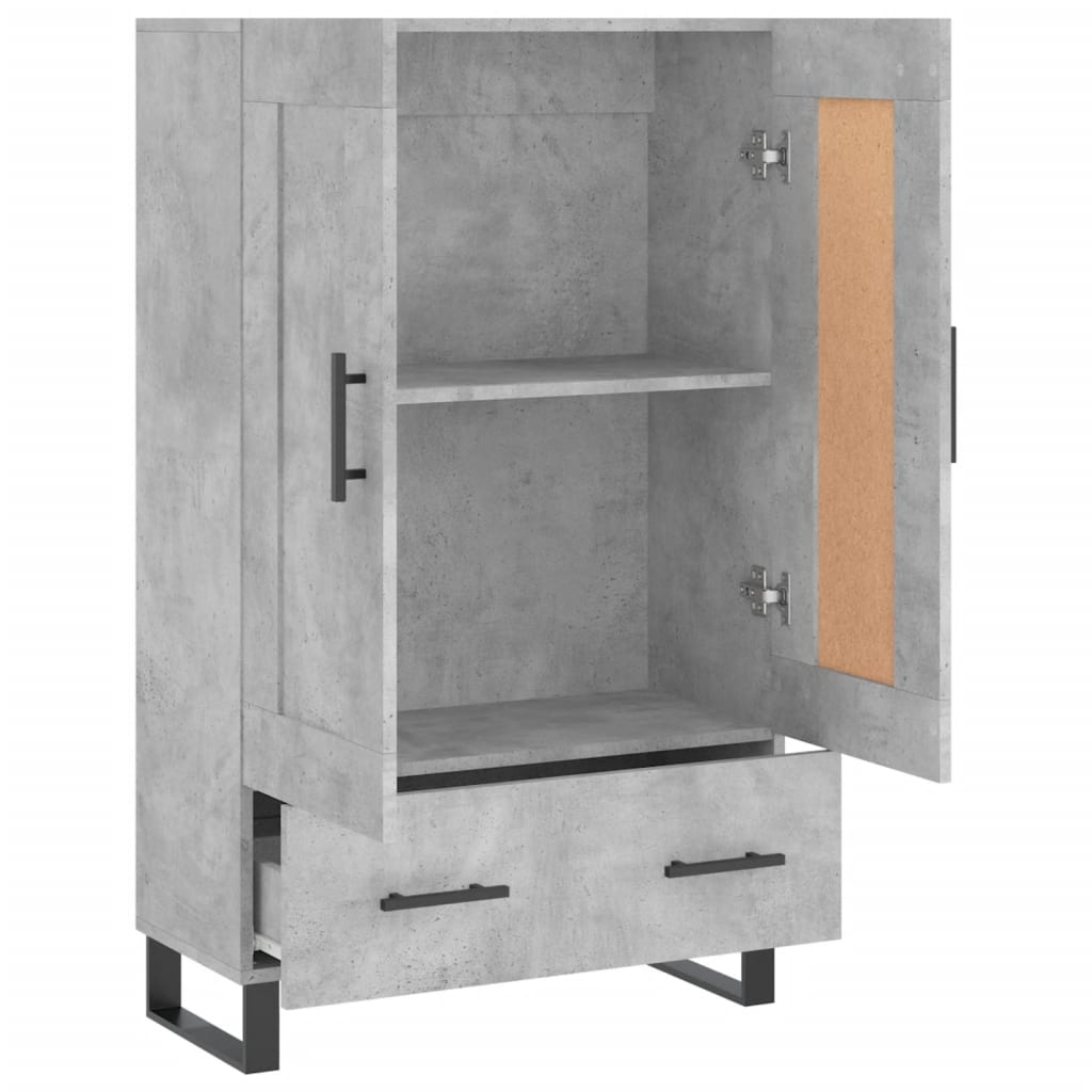 Highboard betonggrå 69,5x31x115 cm konstruert tre