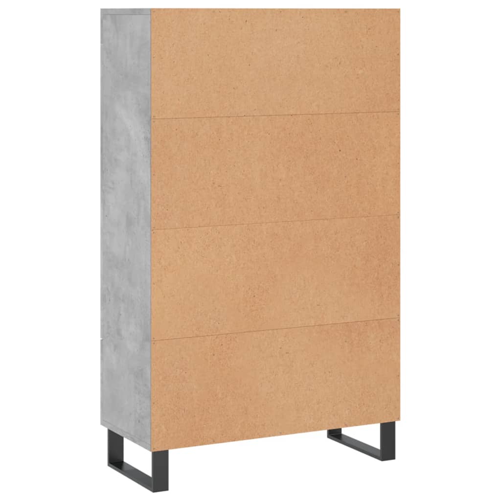 Highboard betonggrå 69,5x31x115 cm konstruert tre