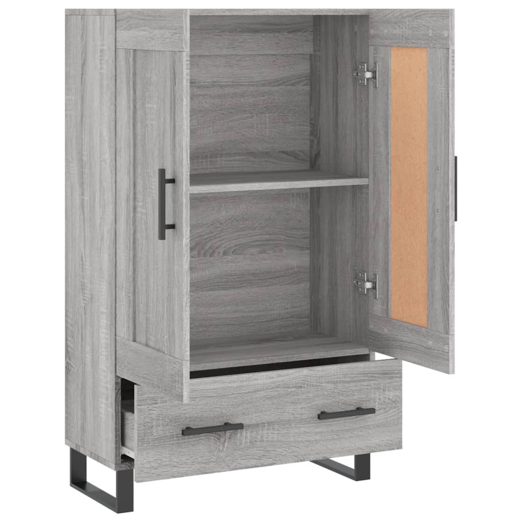 Highboard grå sonoma 69,5x31x115 cm konstruert tre