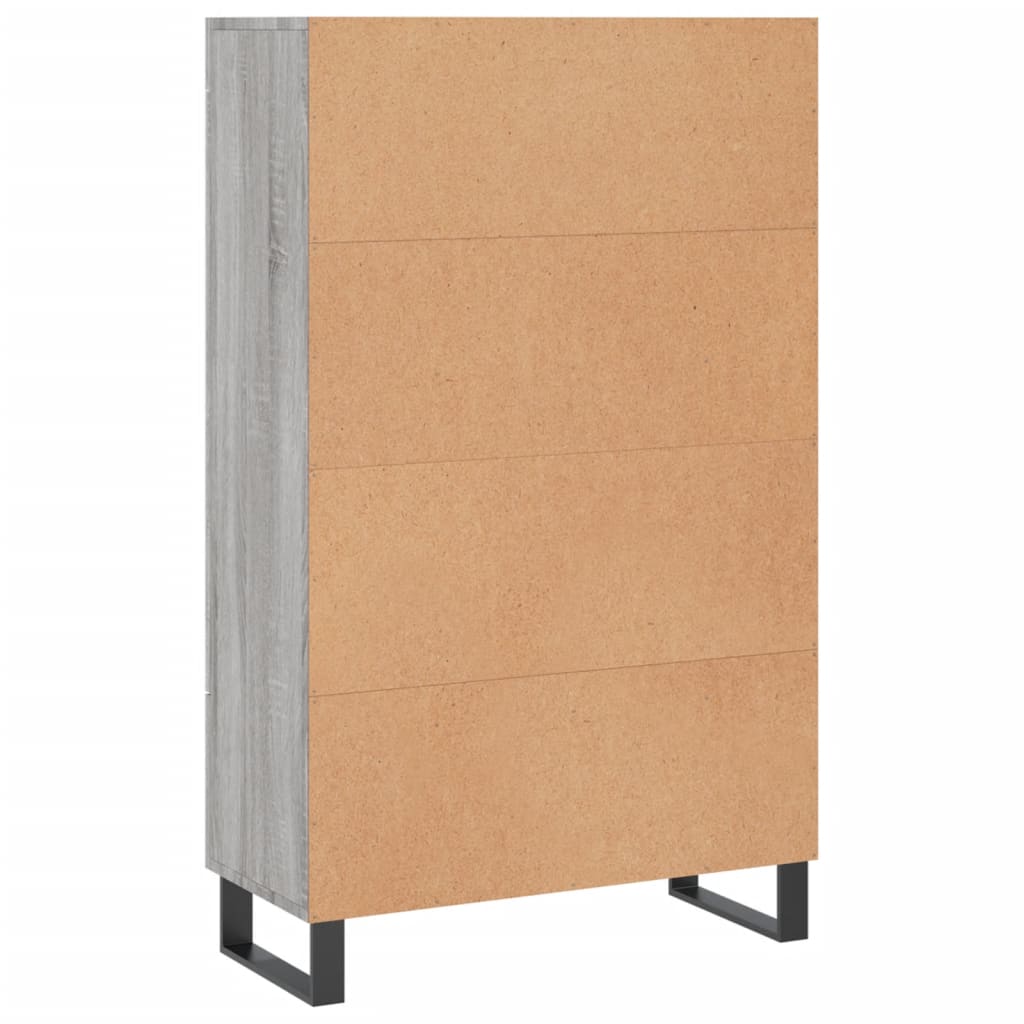 Highboard grå sonoma 69,5x31x115 cm konstruert tre