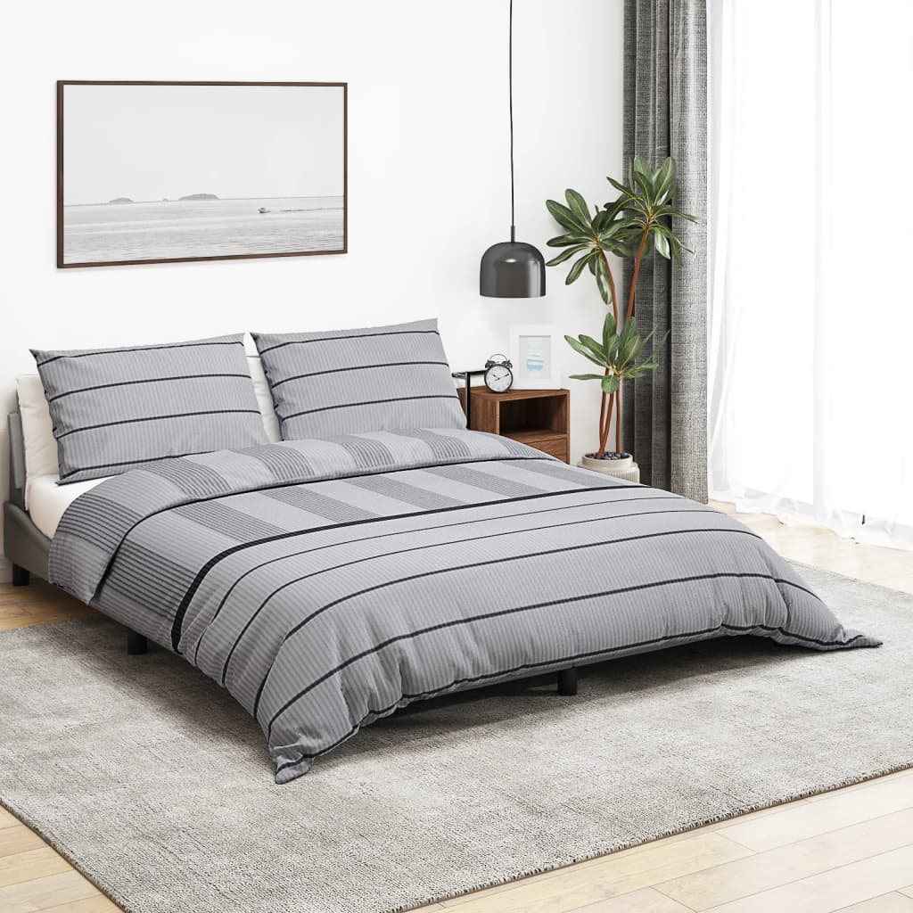 Sengesett grå 260x220 cm bomull
