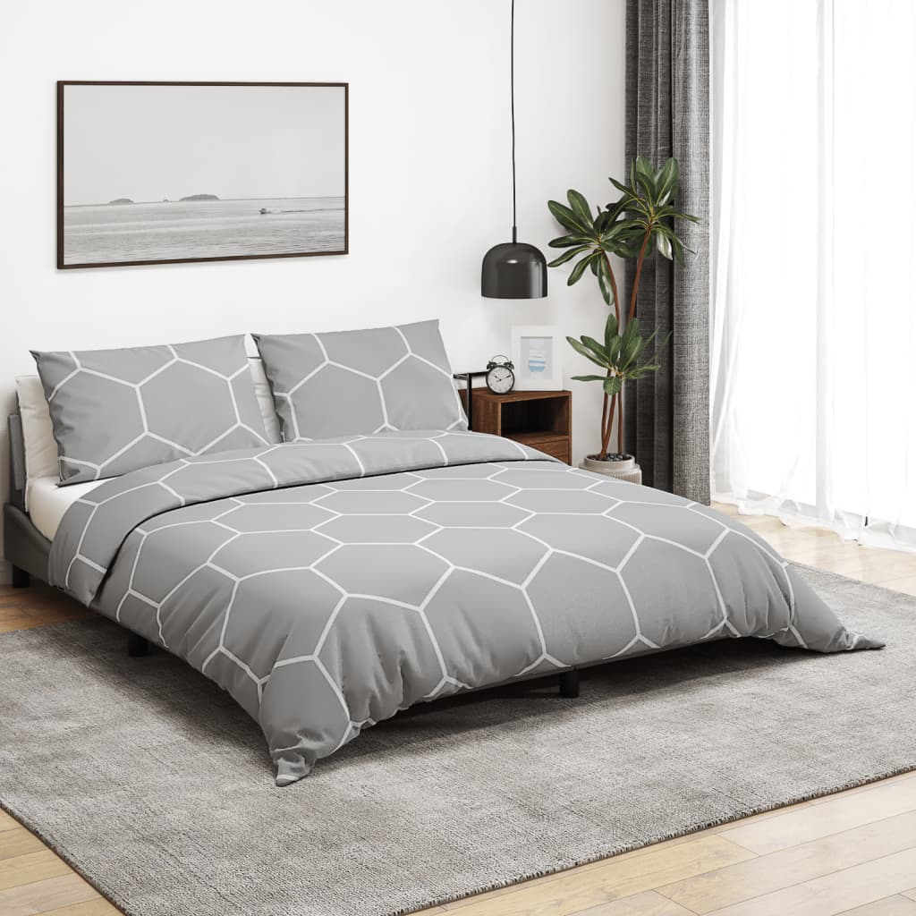 Sengesett grå 260x220 cm bomull