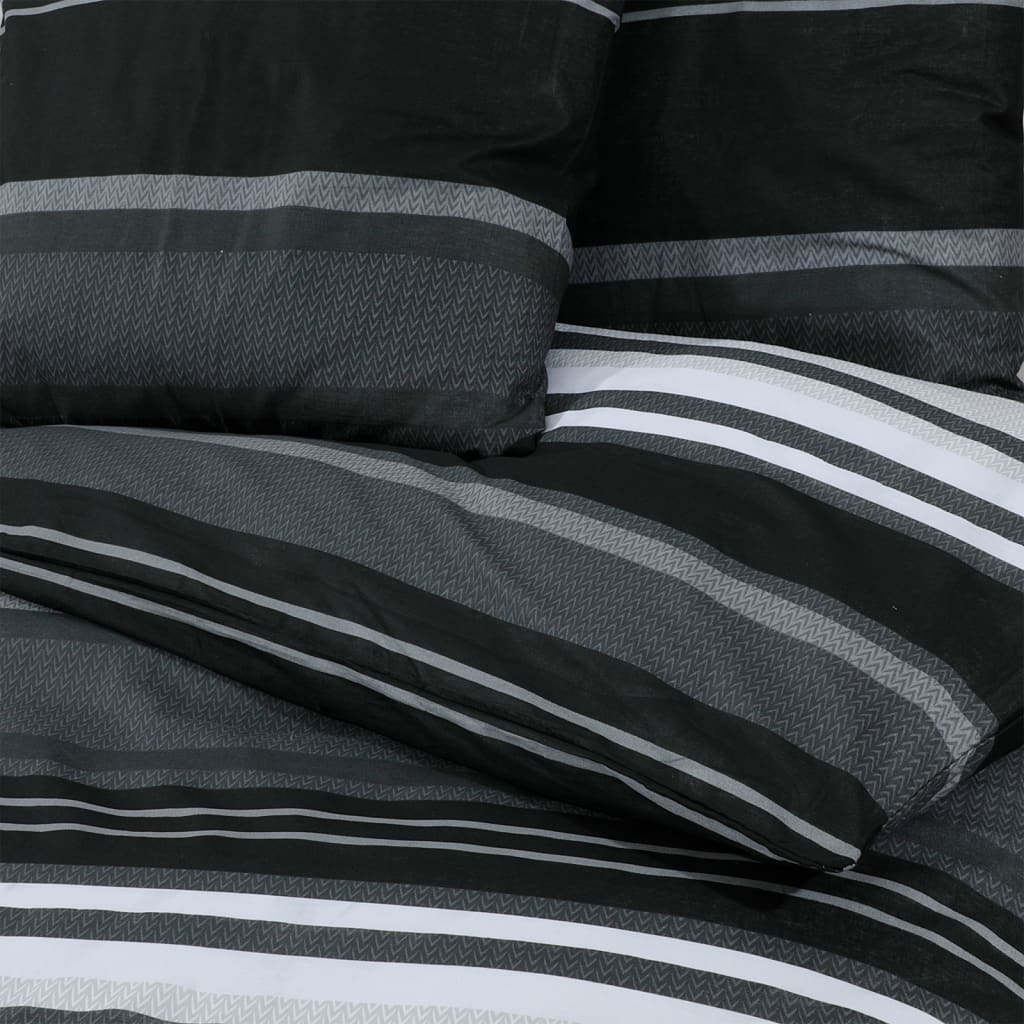 Sengesett svart og hvit 155x220 cm bomull