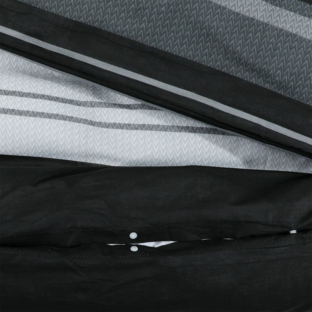 Sengesett svart og hvit 200x200 cm bomull