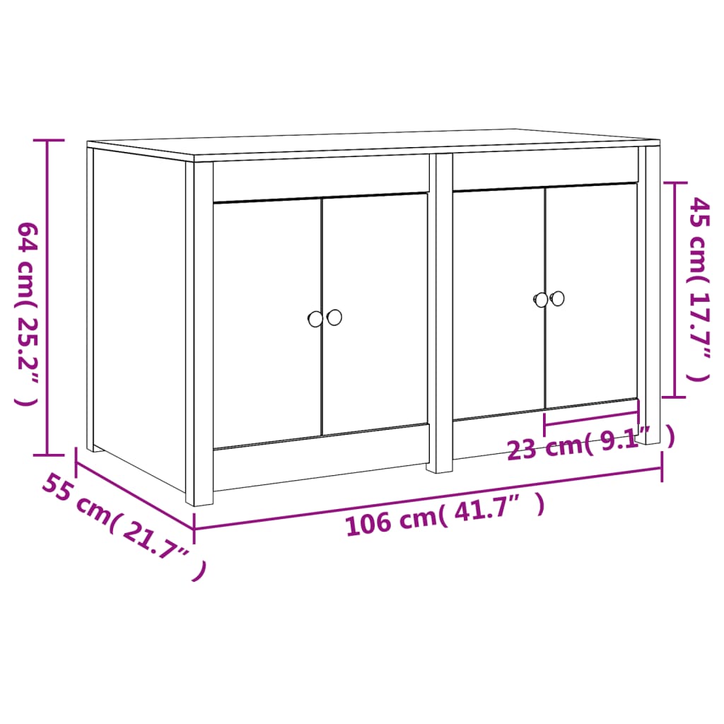 Utekjøkkenskap 106x55x64 cm heltre furu