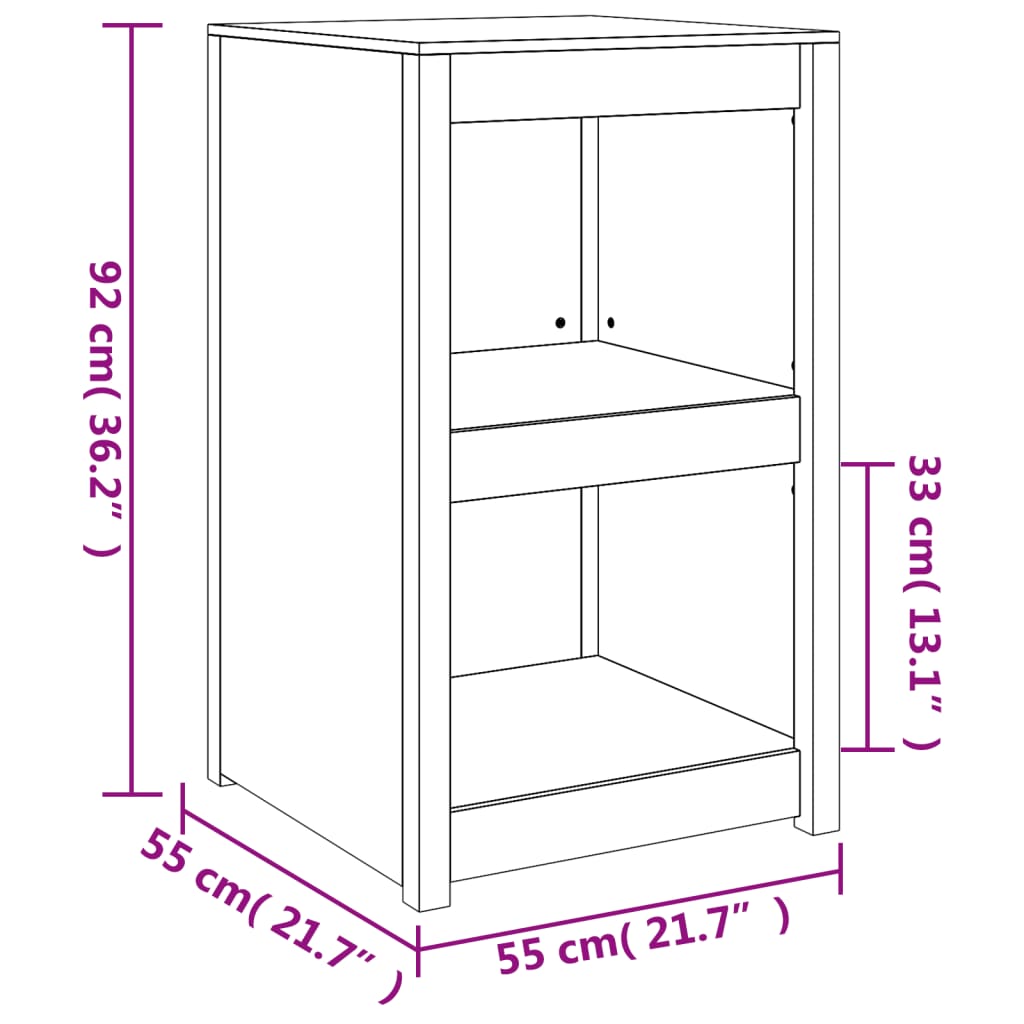 Utekjøkkenskap 55x55x92 cm heltre furu