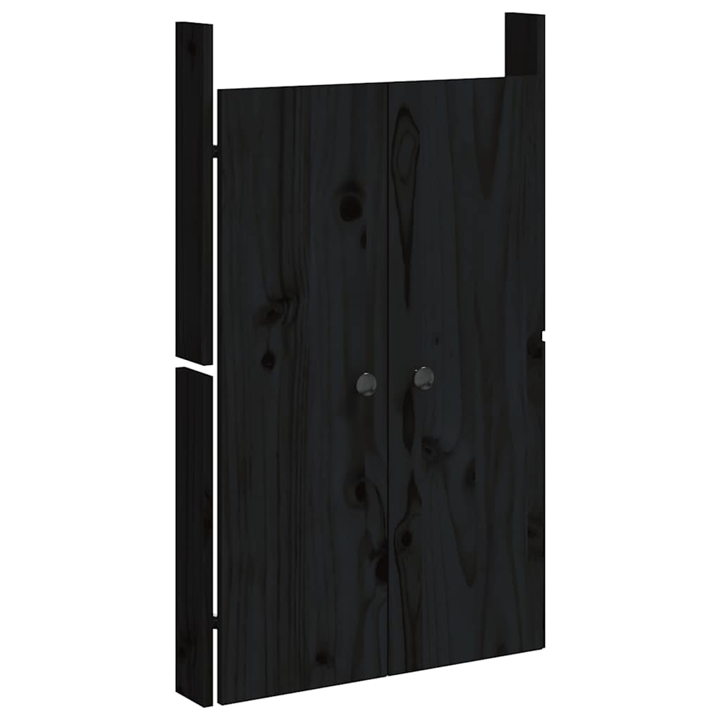 Utekjøkkendører MEPPEL svart 50x9x82 cm heltre furu