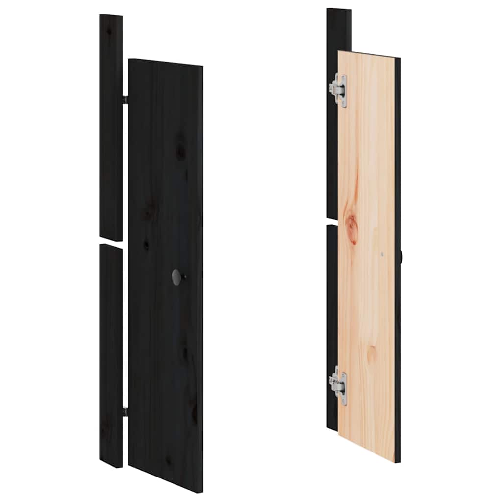 Utekjøkkendører MEPPEL svart 50x9x82 cm heltre furu