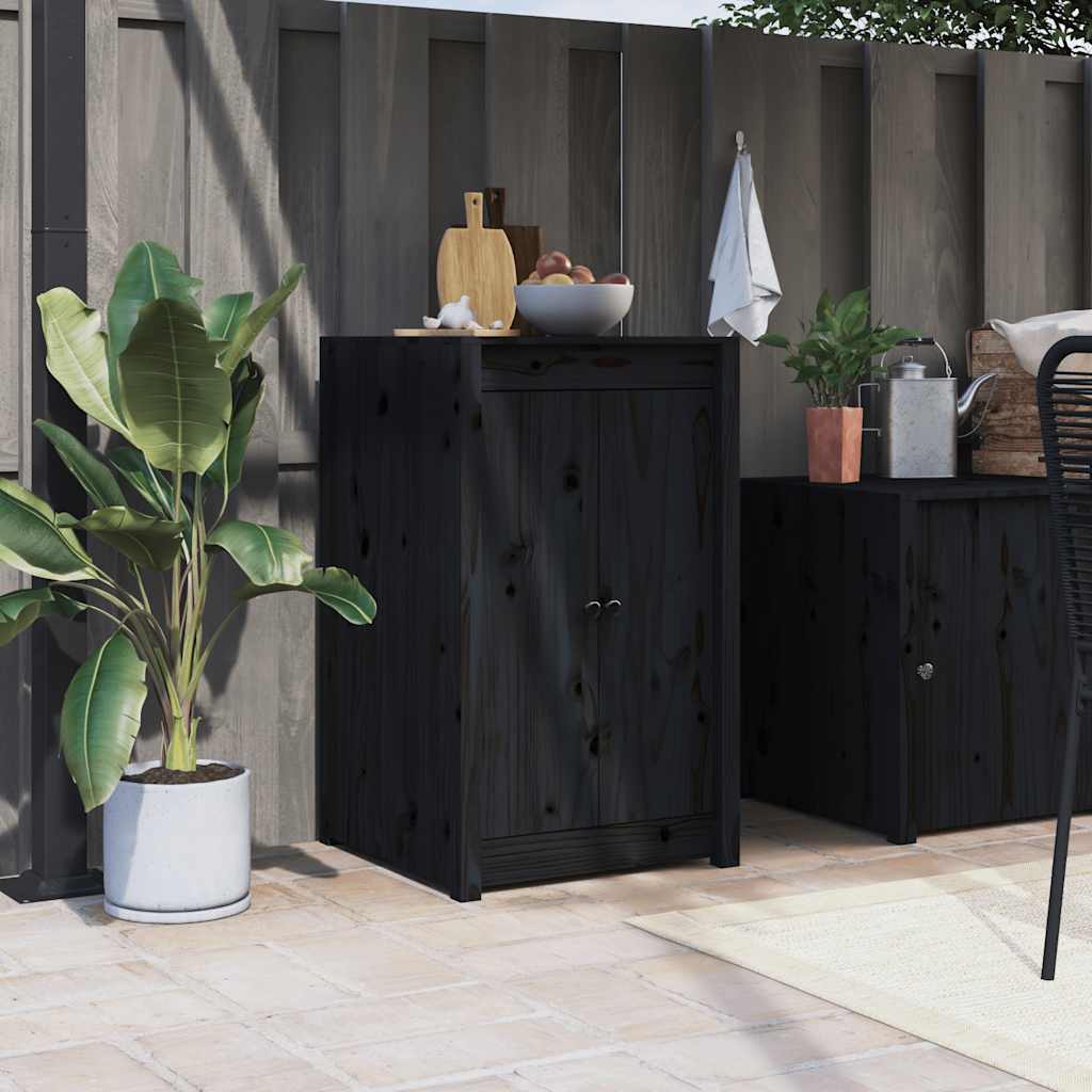 Utekjøkkendører MEPPEL svart 50x9x82 cm heltre furu