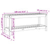 Hagebenk 108x35x45 cm heltre furu