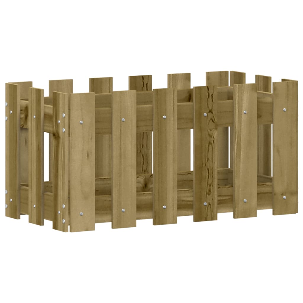 Plantekasse med gjerdedesign 60x30x30 cm impregnert furu