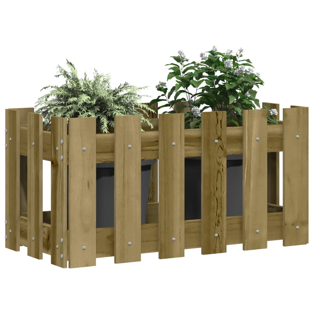 Plantekasse med gjerdedesign 60x30x30 cm impregnert furu