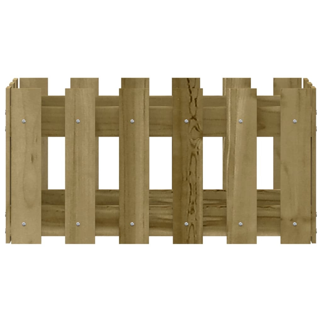Plantekasse med gjerdedesign 60x30x30 cm impregnert furu