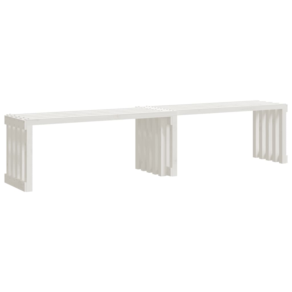 Hagebenk utvidbar hvit 212,5x40,5x45 cm heltre furu