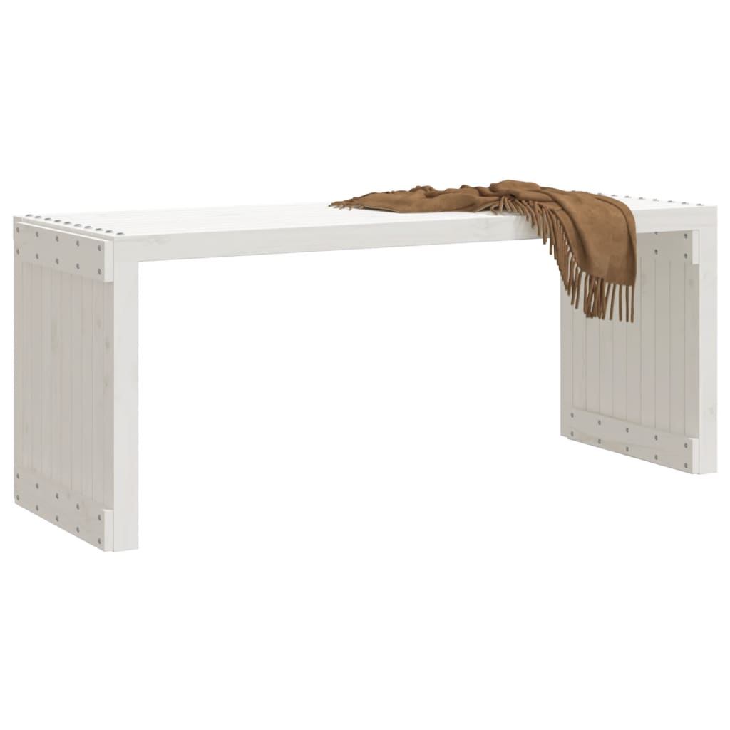Hagebenk utvidbar hvit 212,5x40,5x45 cm heltre furu