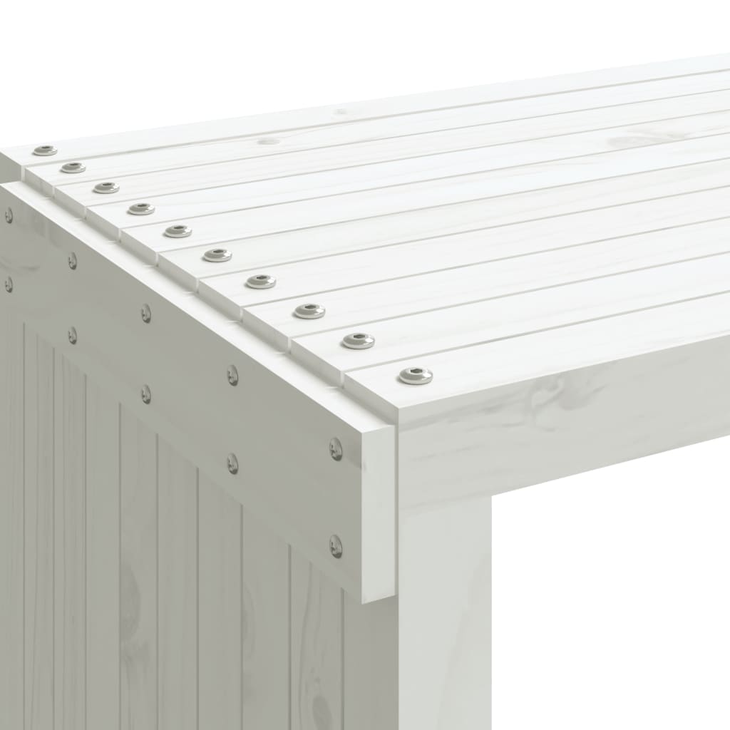 Hagebenk utvidbar hvit 212,5x40,5x45 cm heltre furu