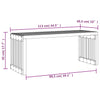 Hagebenk utvidbar svart 212,5x40,5x45 cm heltre furu