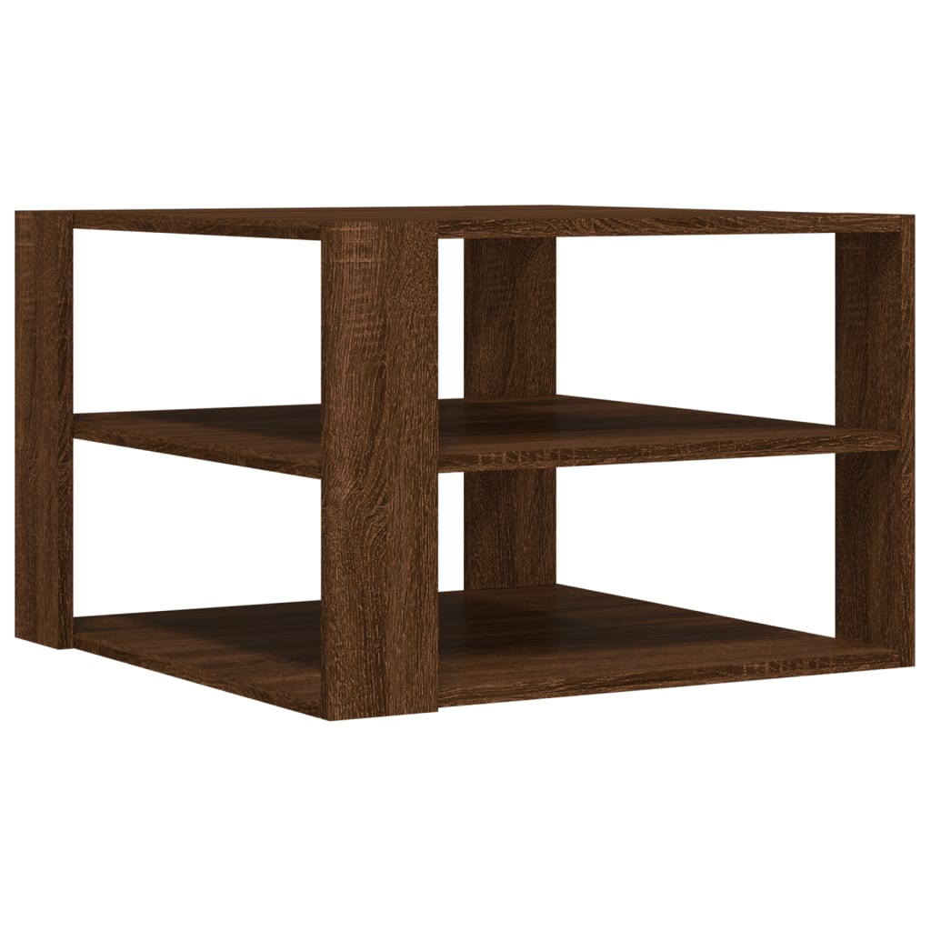 Salongbord brun eik 58x58x40 cm konstruert tre