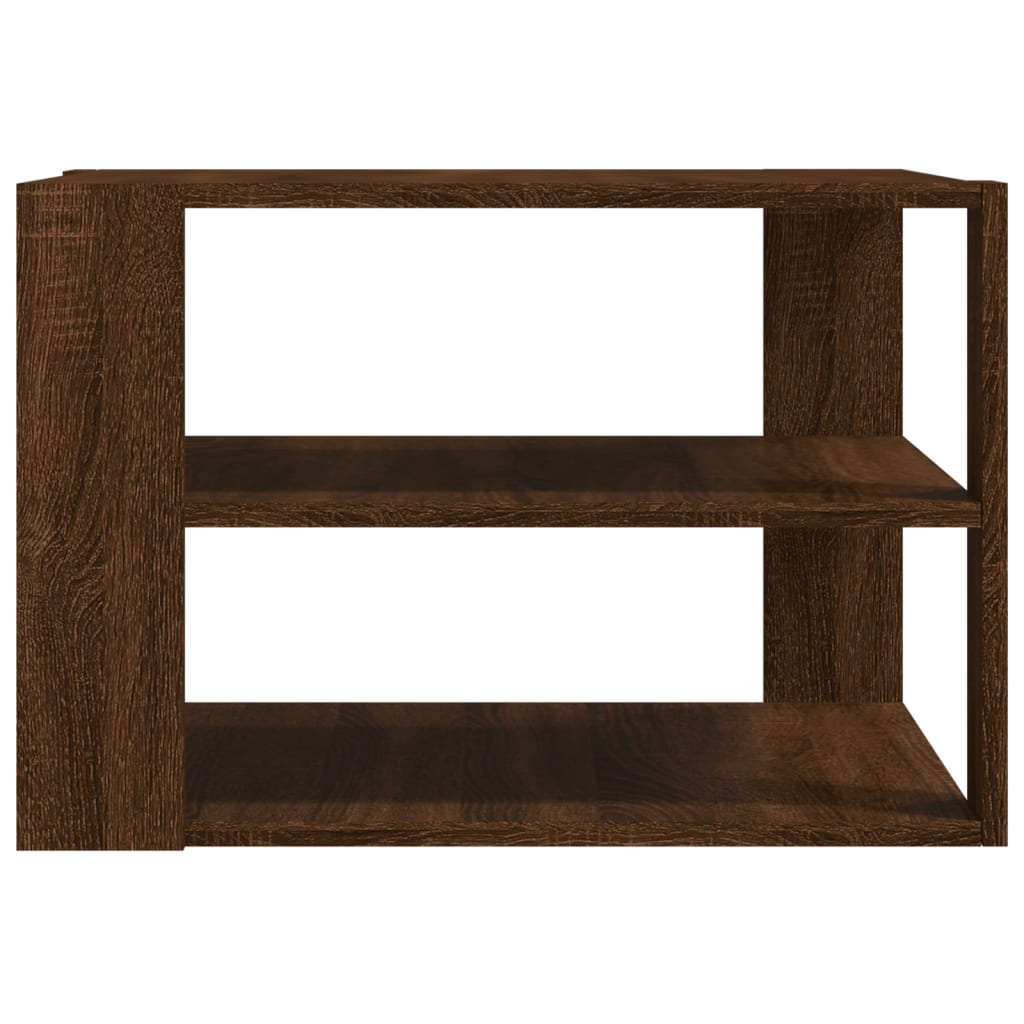 Salongbord brun eik 58x58x40 cm konstruert tre