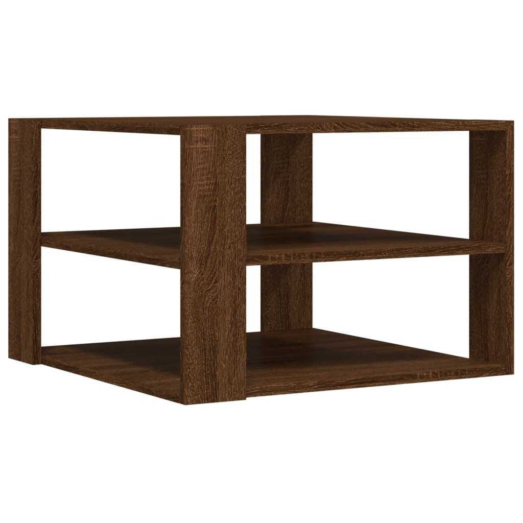 Salongbord brun eik 58x58x40 cm konstruert tre