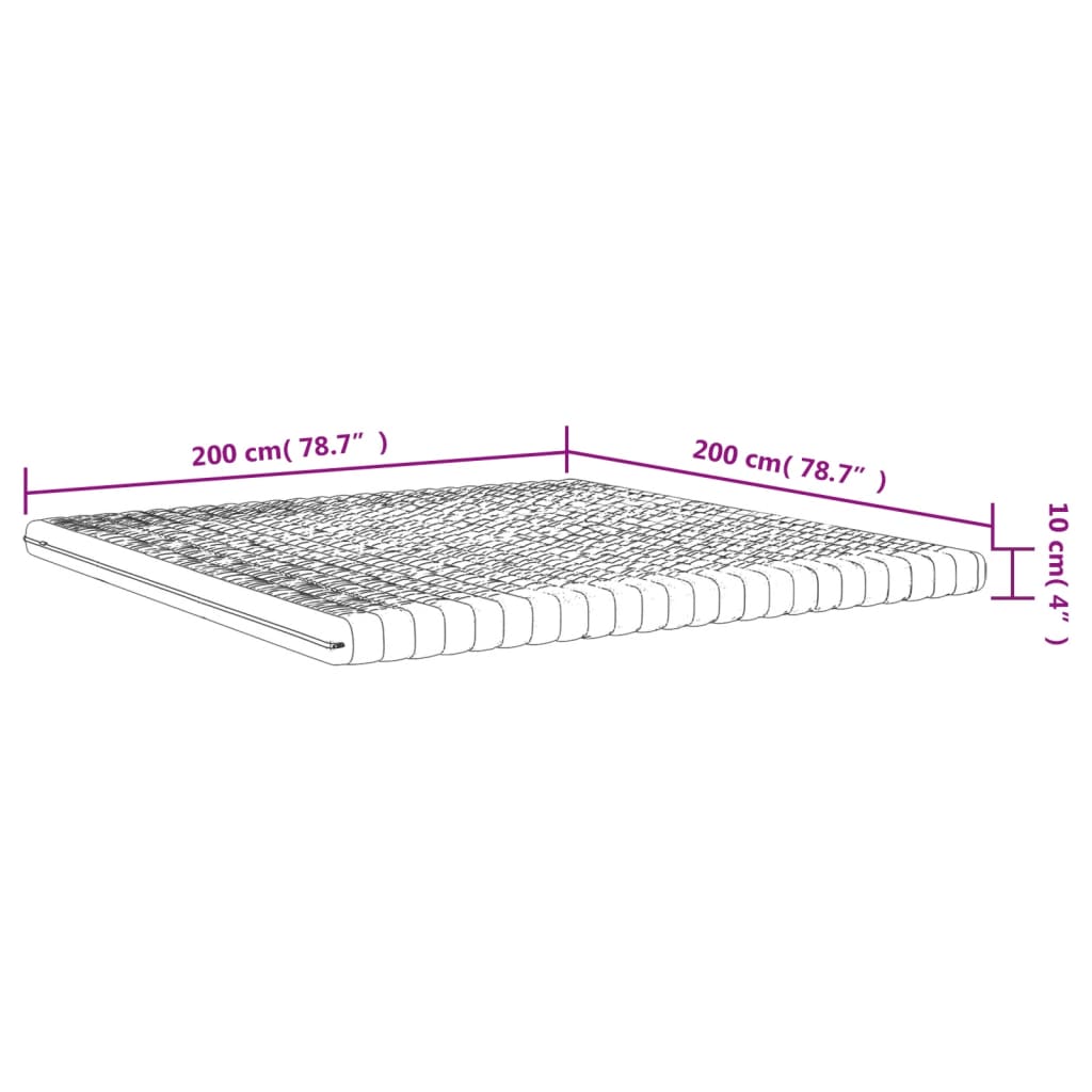 Skummadrass hvit 200x200 cm 7-Zone hardhet 20 ILD