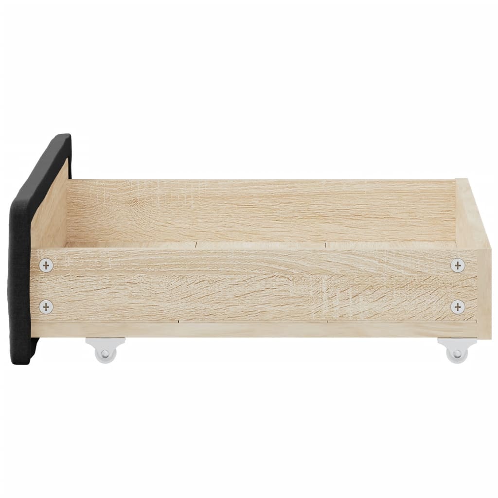 Sengeskuffer 2 stk svart konstruert tre og stoff