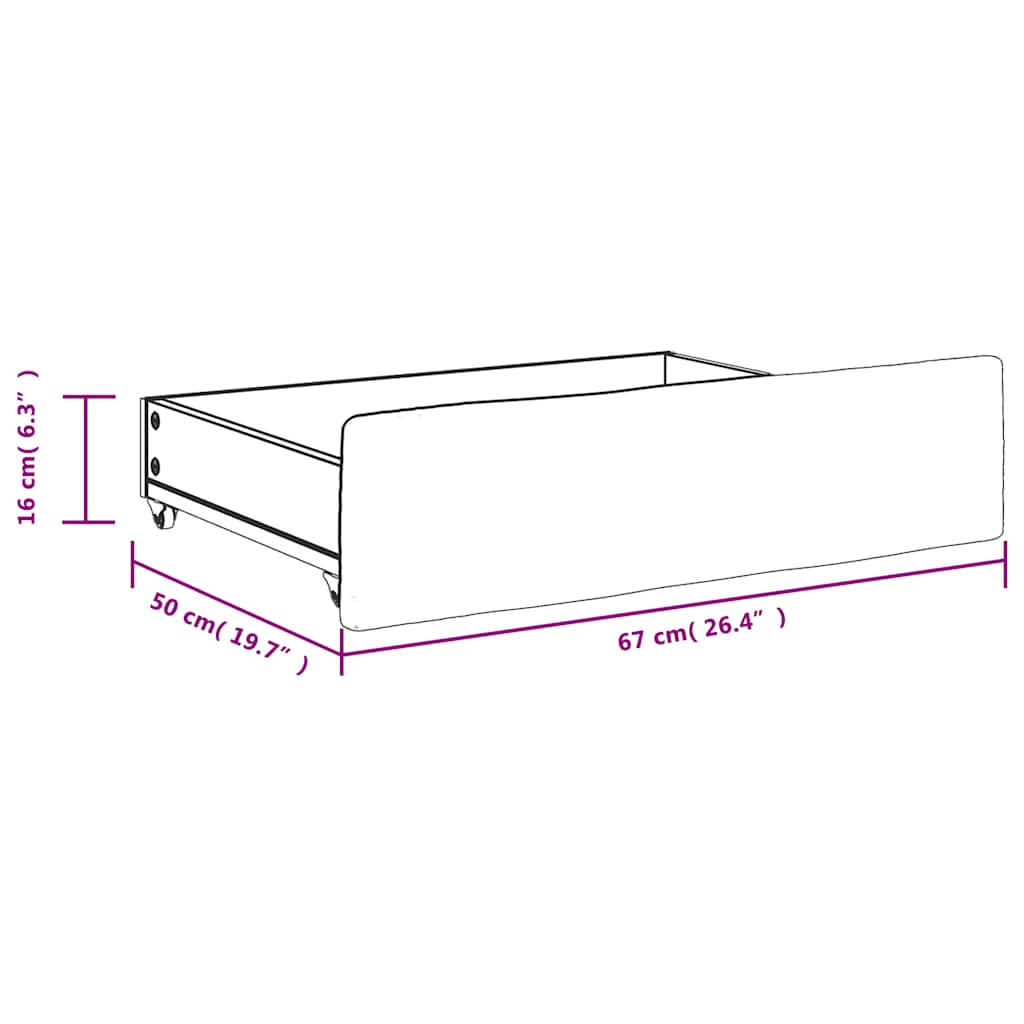 Sengeskuffer 2 stk mørkegrå konstruert tre og fløyel