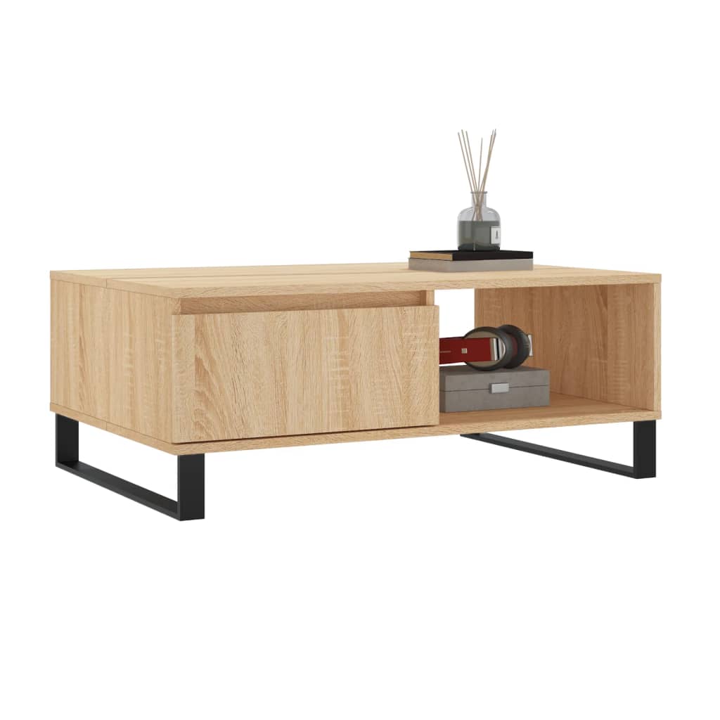 Salongbord sonoma eik 90x60x35 cm konstruert tre