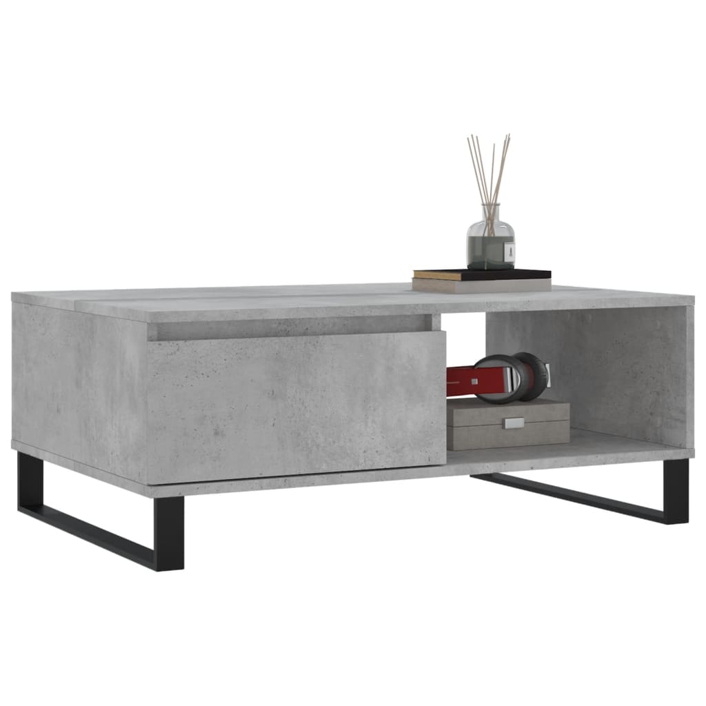 Salongbord betonggrå 90x60x35 cm konstruert tre