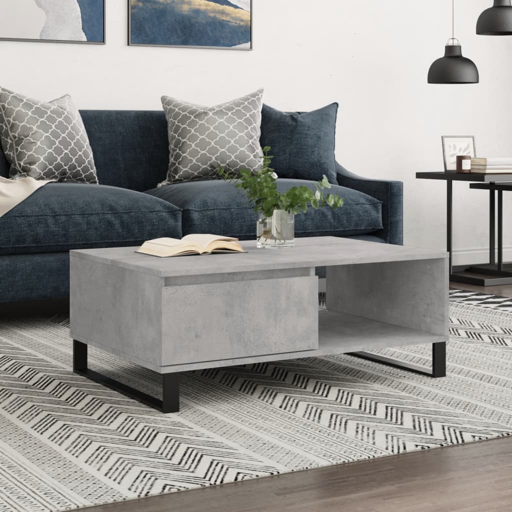 Salongbord betonggrå 90x60x35 cm konstruert tre