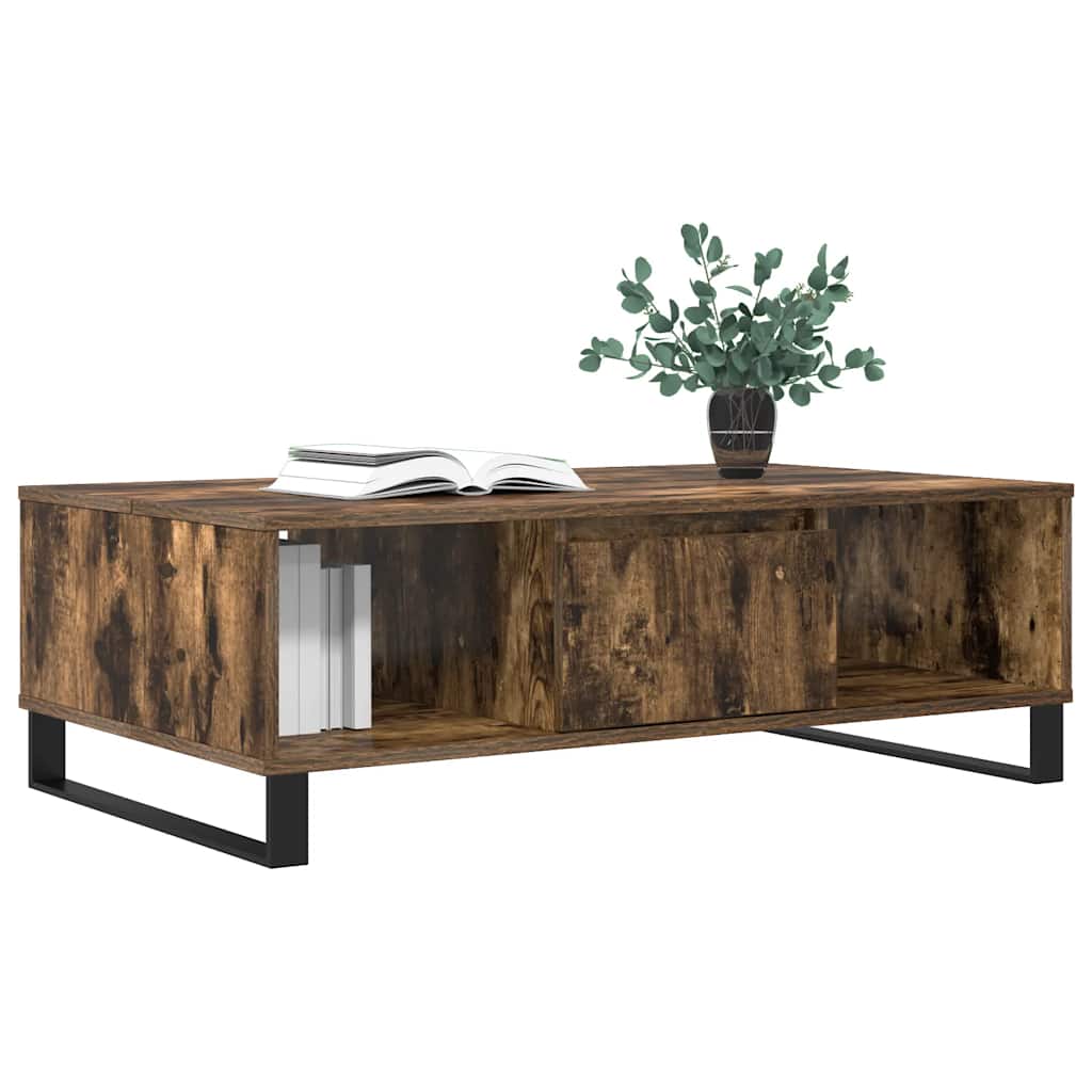 Salongbord røkt eik 104x60x35 cm konstruert tre