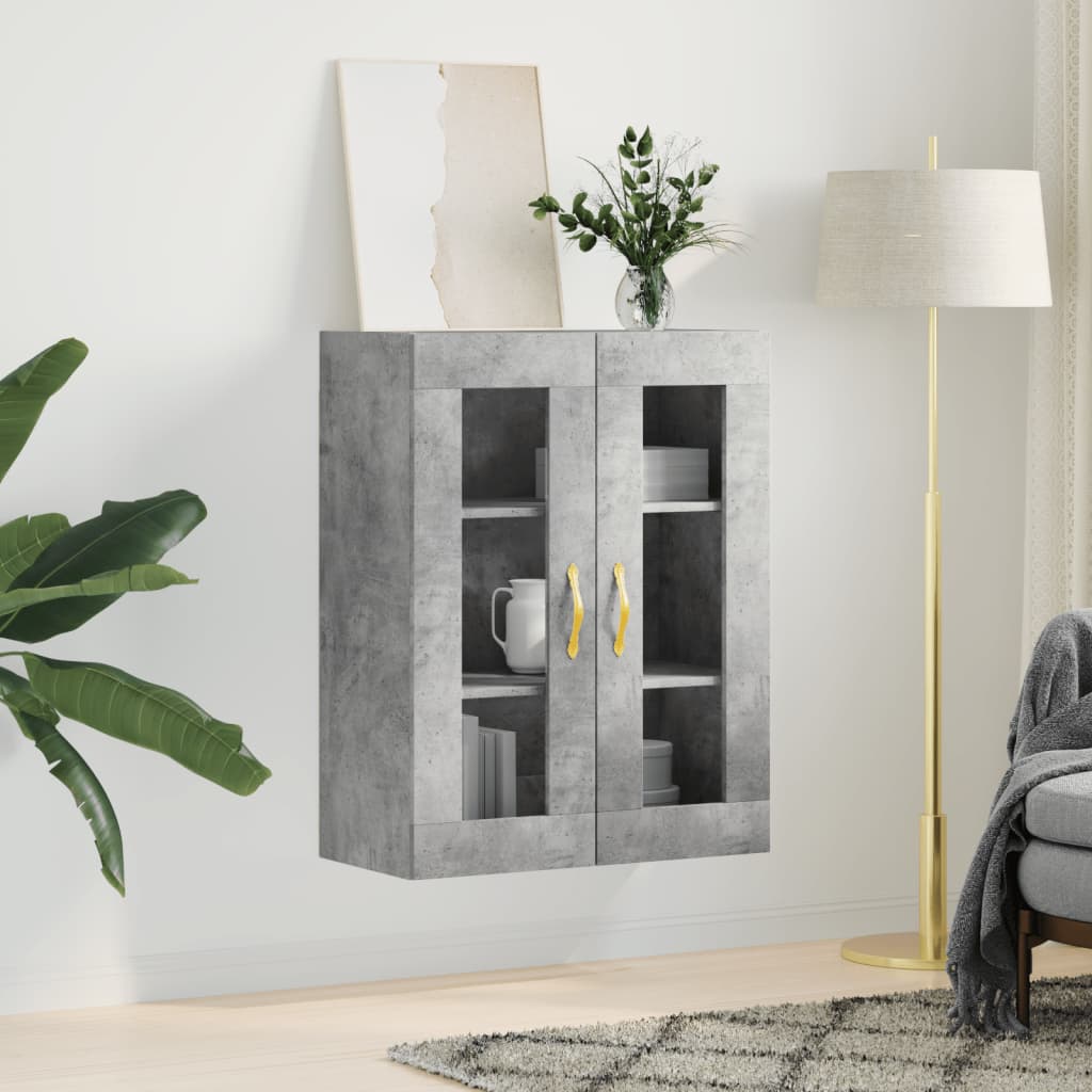 Veggskap betonggrå 69,5x34x90 cm