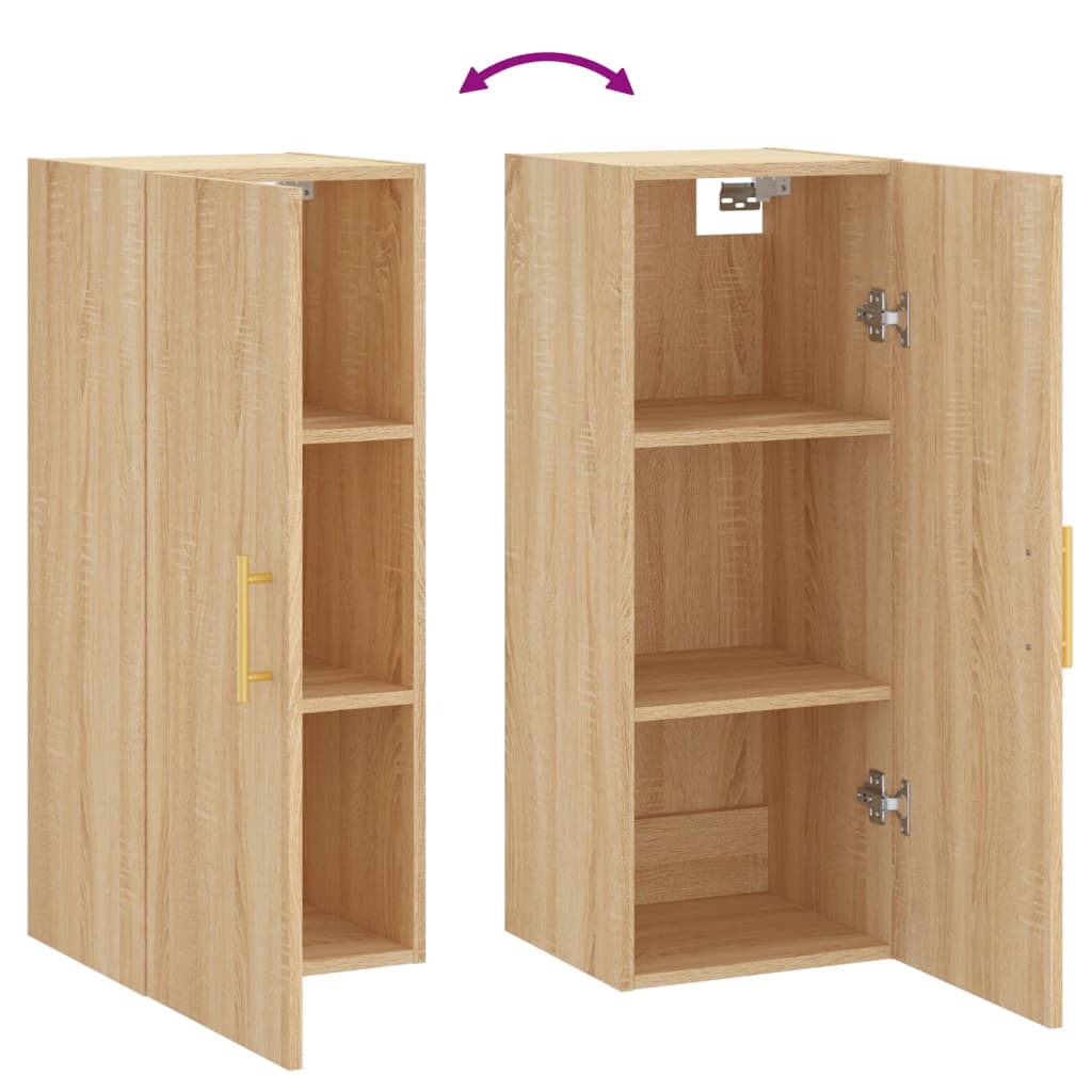 Veggskap sonoma eik 34,5x34x90 cm