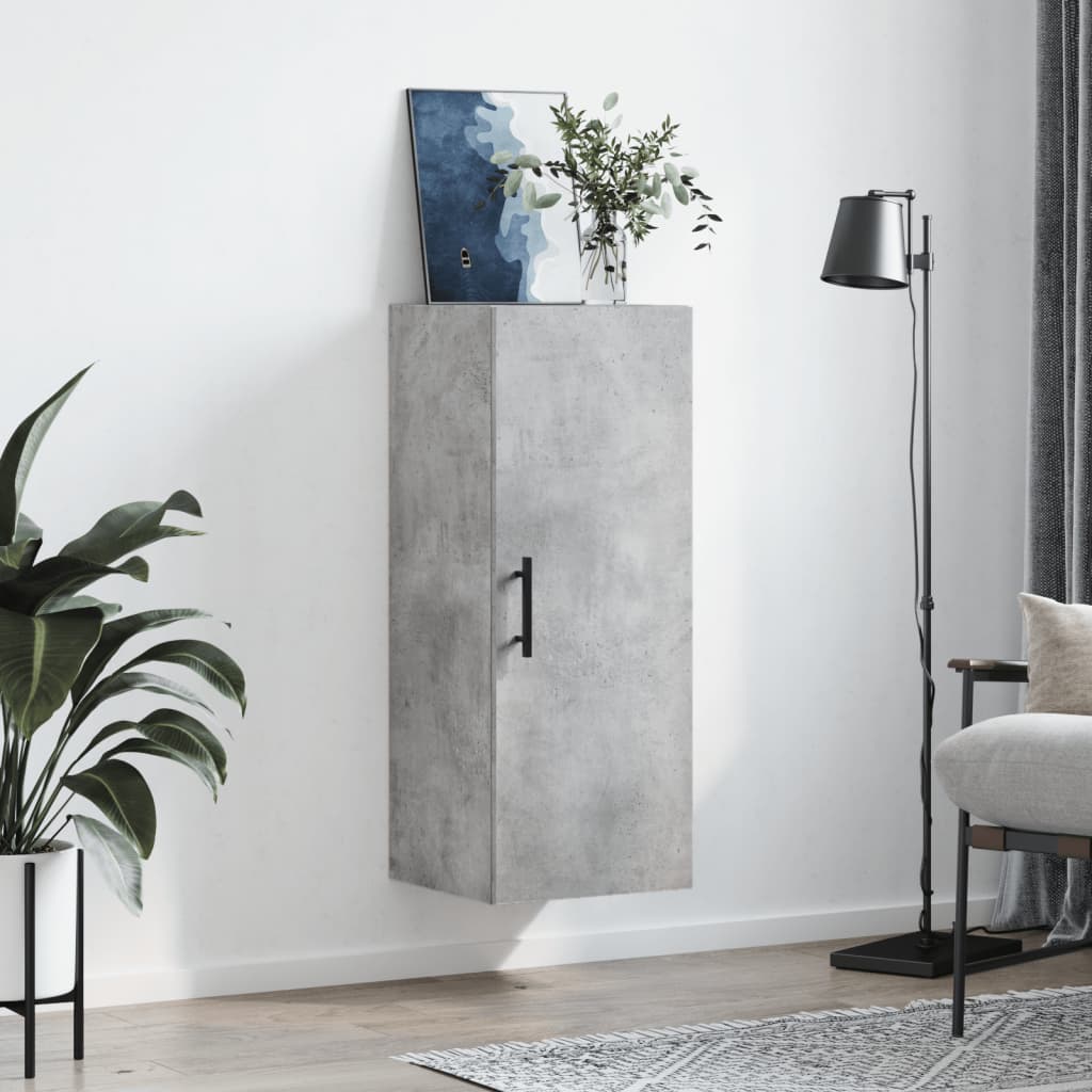 Veggskap betonggrå 69,5x34x90 cm vidaXL